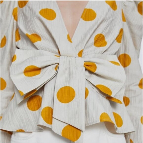 Zara Polka Dot Bow Shirt Blogger’s Fav Size XS NEW WITH TAG! - Picture 5 of 14